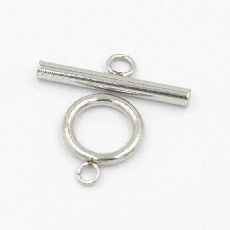 10 Sets Stainless Steel Gold Plated 2*15mm Toggle Clasps Chunky OT Clasp Accessories For DIY Jewelry Bracelet Necklace Making