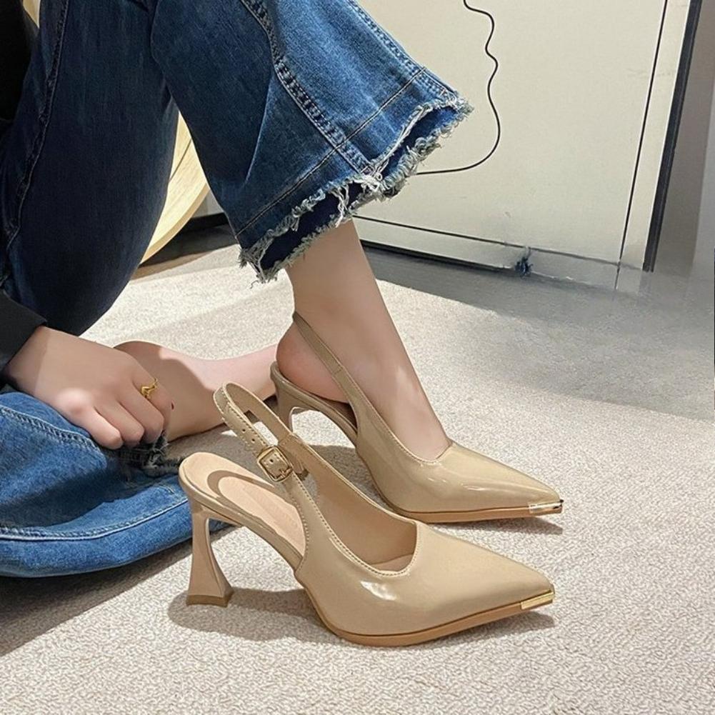 Fashion 2025 New Summer Women Black Fashion Sandals Woman Heels Pumps Sexy Pointed Toe Sandalias Female High Heels Shoes Women