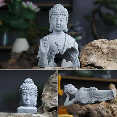 Culture Orientale Grès Bouddha Bouddha Allongé Statue de Bouddha Ornement Zen Restaurant