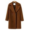 Damen Plus Size Wolljacke Zweireihig Umlegekragen Mantel Einfarbig Locker Thermisch Langärmelig Frühling Herbst Winter Pendeln Verabredung