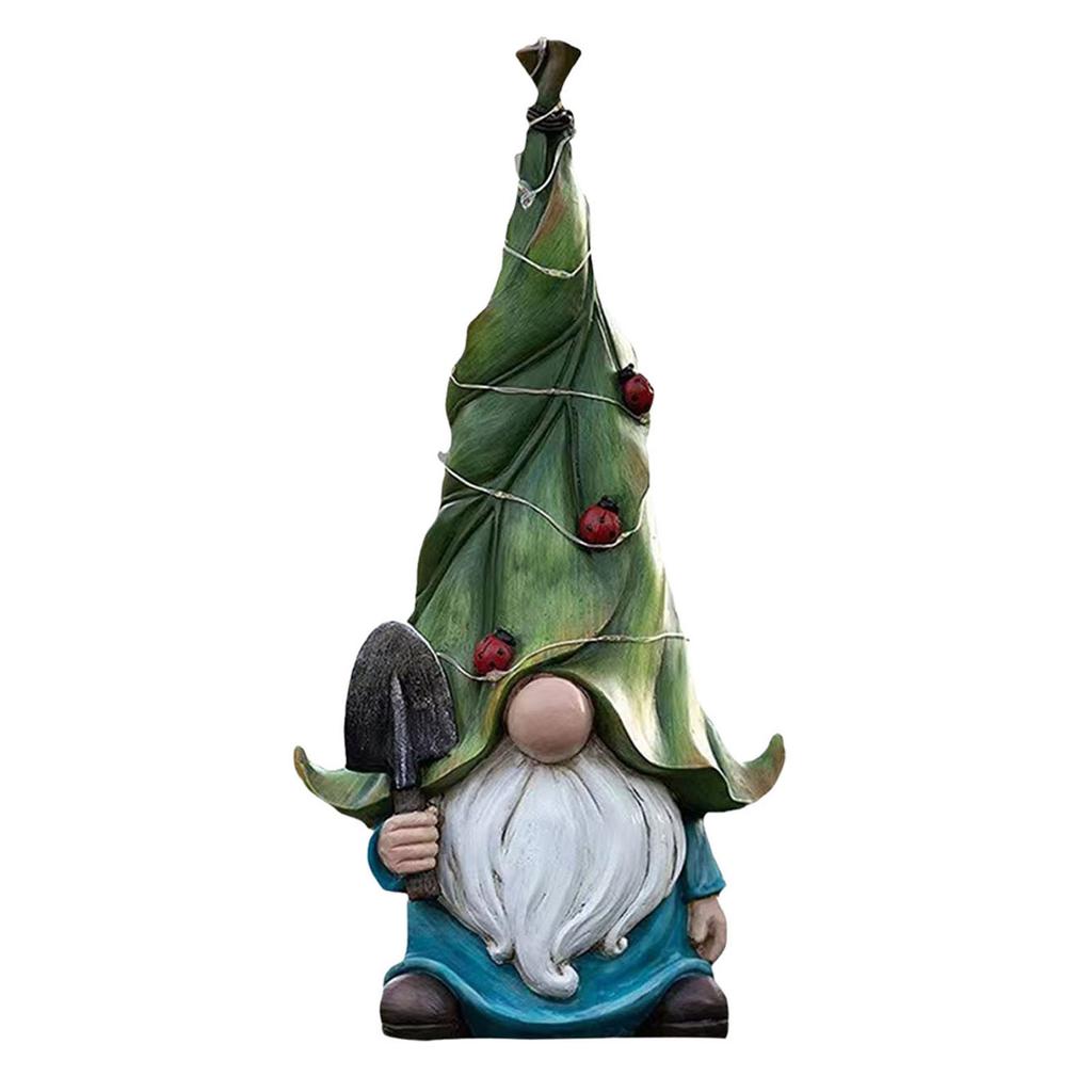 Cartoon Gnome Garden Decor With Lights Outdoor Statues Waterproof Resin Figurines Night Decorative Lamp Accessories