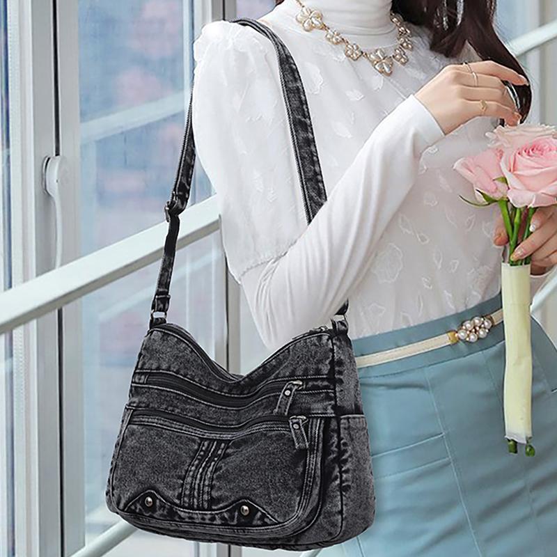 Denim Bag Women's Large Capacity Shoulder Bag Middle-aged And Elderly Mother Bag