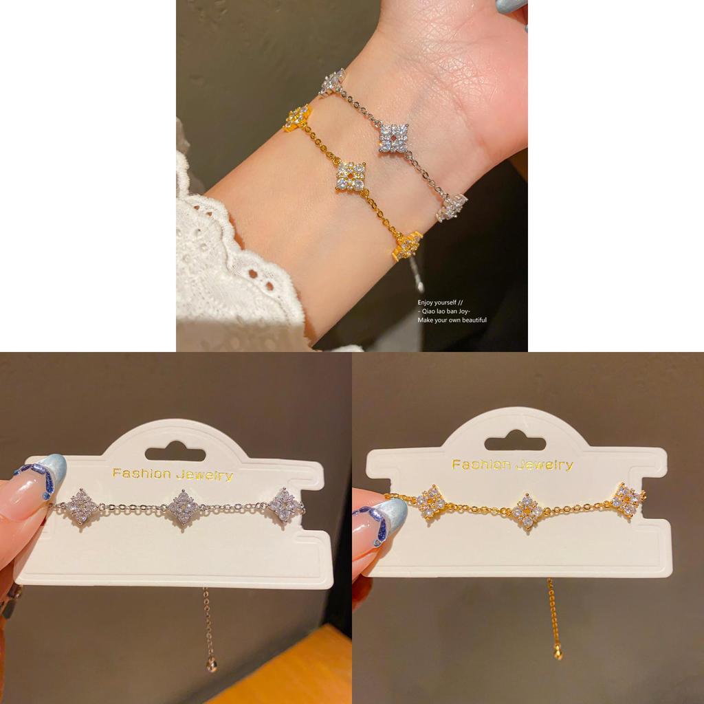 Fashion Floral Zircon Pendant Bracelet For Women Summer