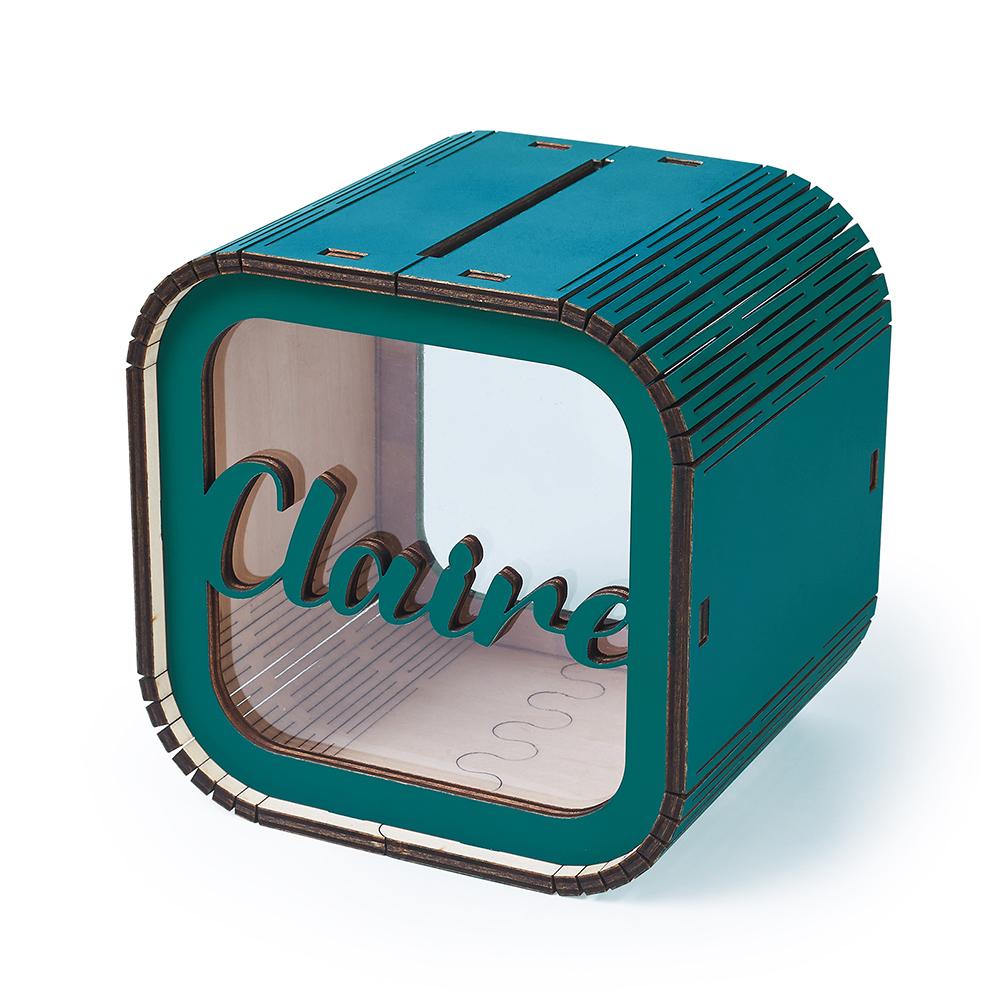 Customizable All-Wood Piggy Bank Natural Environmentally Friendly Easy Disassembly Money Box
