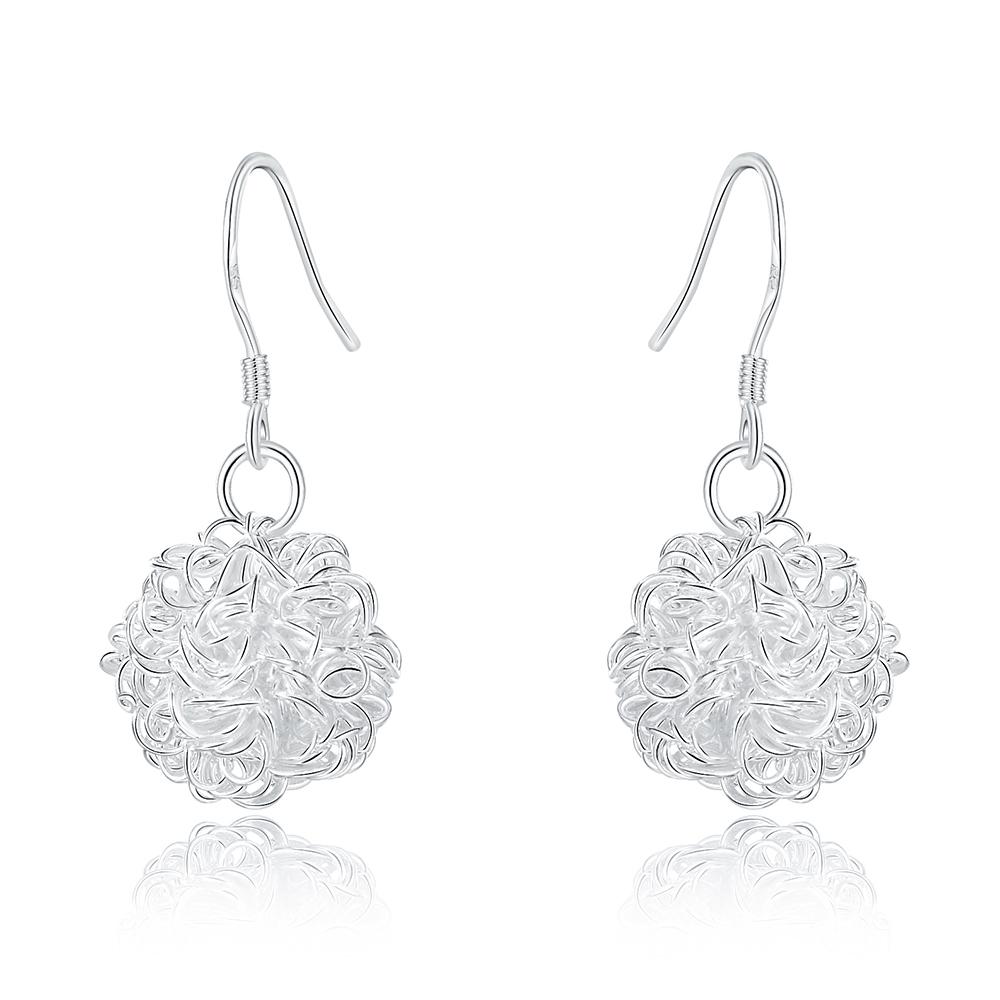925 Sterling Silver Geometric Pattern Piercing Earrings Fashionable Wedding Jewelry