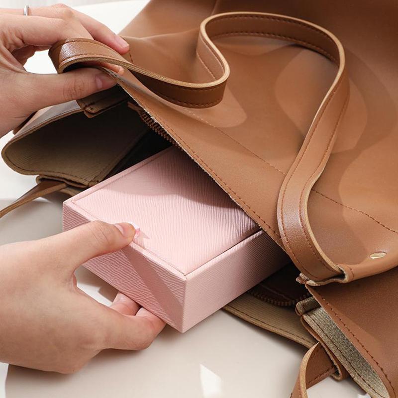 Portable Travel Jewelry Box - Mini Pu Leather Case With Soft Velvet Interior Compact Organizer For Rings Earrings Necklaces