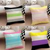 LGBT Regnbueflagg Putetrekk Kastepute Trekk Nordisk Vintage Stil Pynteputer Hjem Stue Sofa Sofa Sete