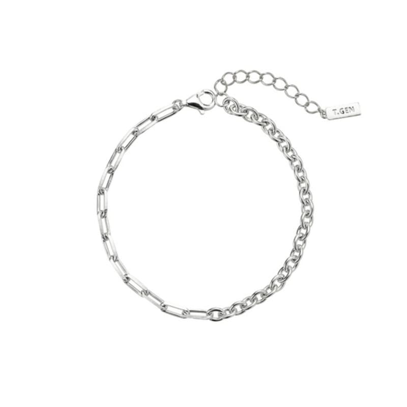 

Tirr Lirr Tizen Maximize Silver White Twin Link Chain Bracelet TBSSVW14058M single type