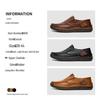 Men's Hand-Stitched Leather Slip-On Loafers - Casual Outdoor Low-Top Flats, Large Size, Spring Collection.