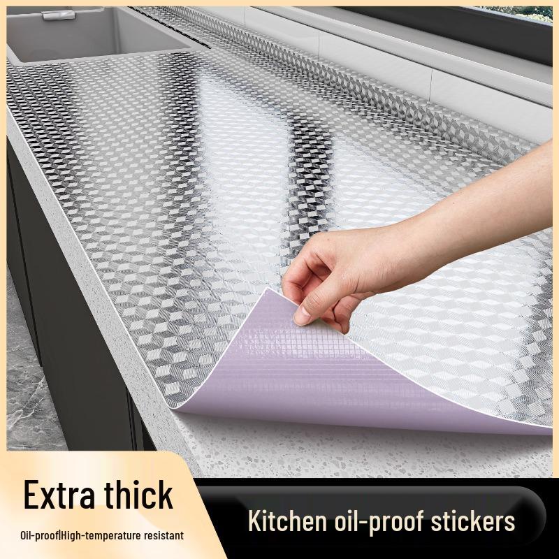 Waterproof, Fireproof, Heat-Resistant Kitchen Stickers for Stovetops and Countertops - Self-Adhesive and Moisture-Proof Tin Foil
