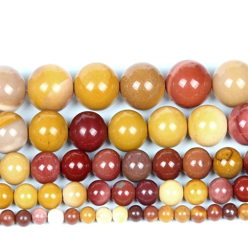 Fashion Natural Stone Mookaite Jasper Charm Loose Bead DIY Round Beads Jewelry Accessories