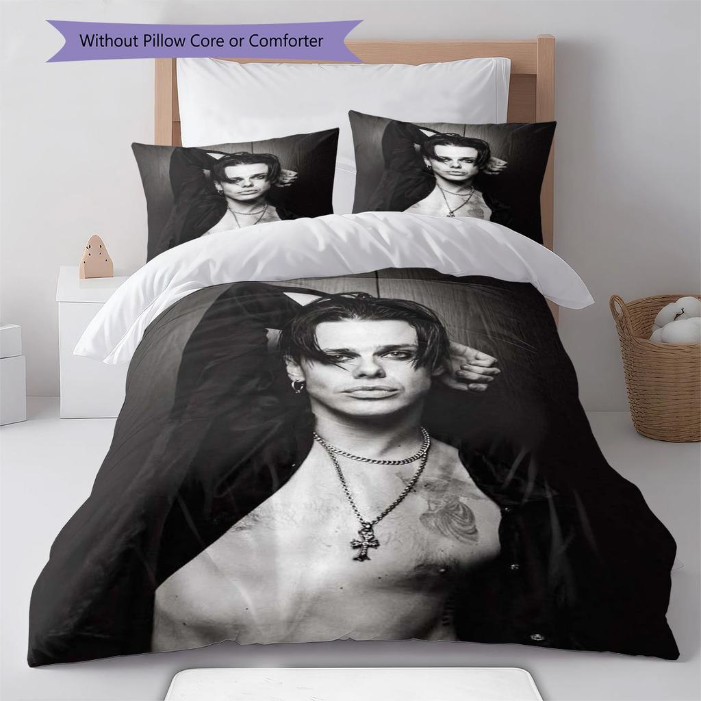 YUNGBLUD Pattern Bedding Quilt Set Quilt Cover Pillowcase Home Decoration Birthday Gift (1 * Duvet Cover + 2 * Pillowcase, Without Core)