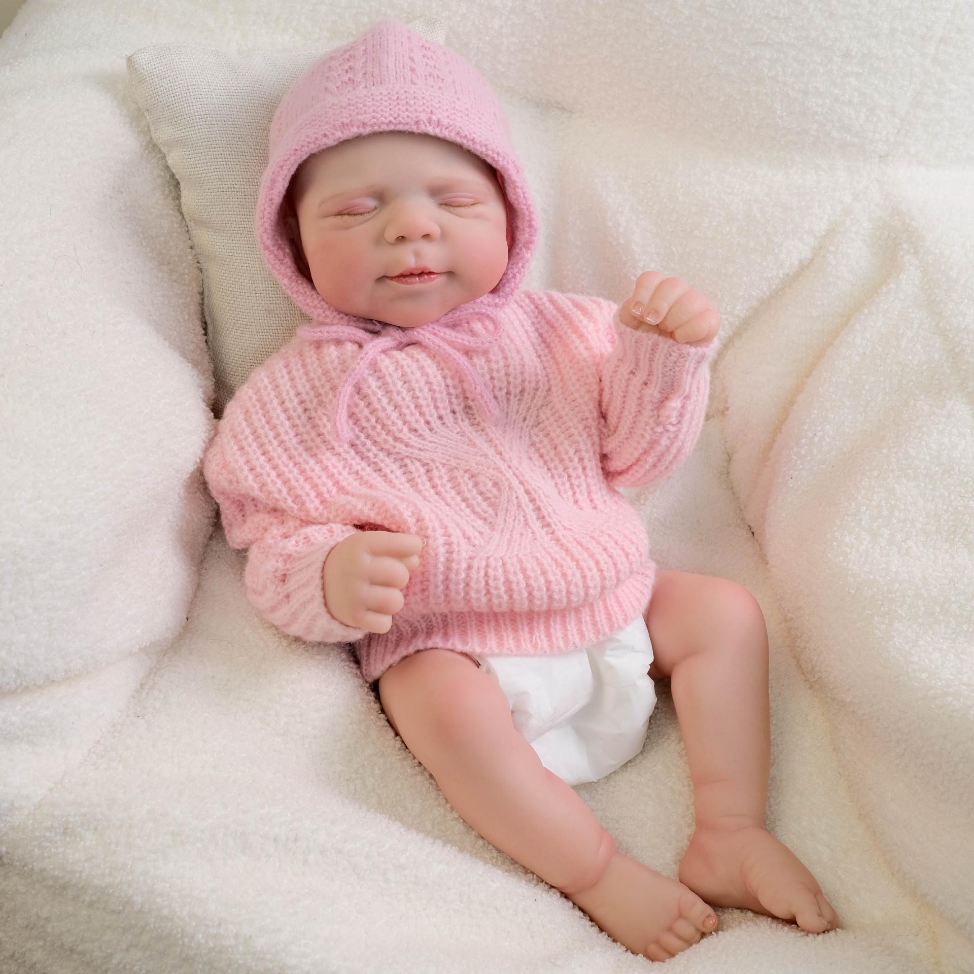 19-Inch Long-Sleeve Pink Sweater Pascale Reborn Doll - Holiday Gift for Kids 19 inches full silicone model как