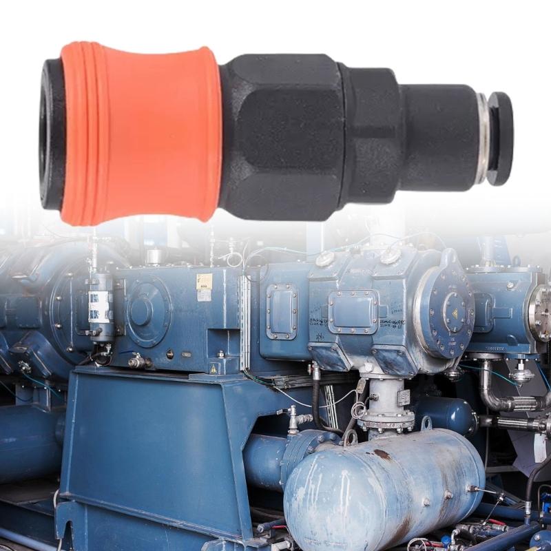 C Type Pneumatic Fittings Tube Quick Connectors Concealed Steel Detent Ball Double Stage Sealing Protect For Longevity