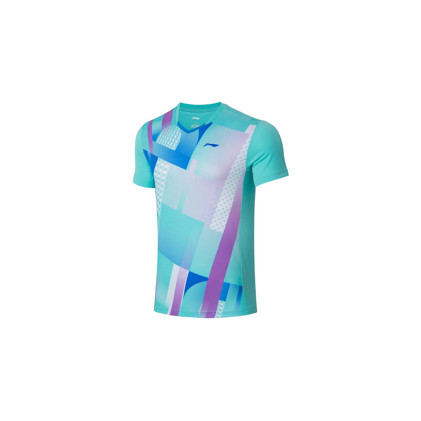 Li-Ning Quick Dry 2022 Spring Badminton Tee Aqua Purple Men s AAYS063-3 XXL