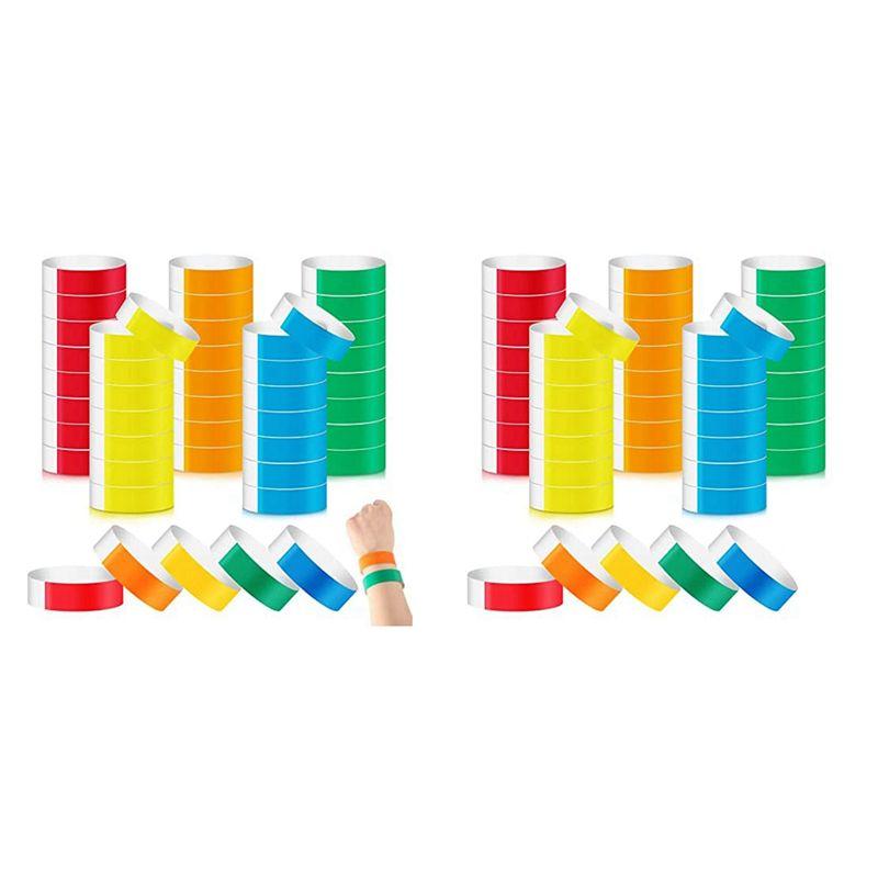 

ABUL-1000 Pieces Colored For Events Wrist Bands Paper Bracelets Waterproof Bands For Events Custom Adhesive For Party
