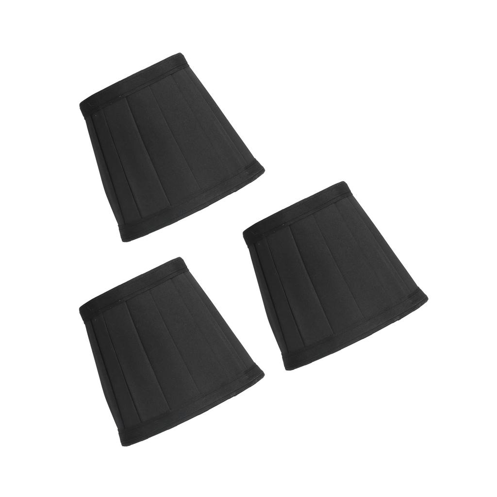 3PCS Cloth Lampshade E14 Clip On Fabric Lamp Cover for Chandelier Wall Lamp Home Decor(Black )