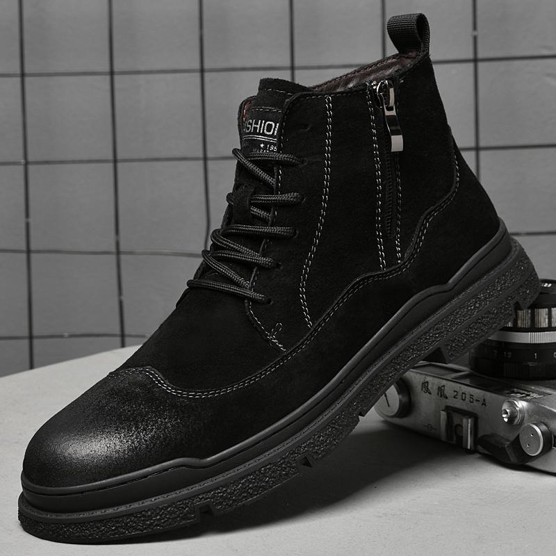 Golden Sapling 2025 New Spring Retro Boots for Man Outdoor Vintage Chunky Flats Male Genuine Leather Lace-up Ankle Boot Shoes