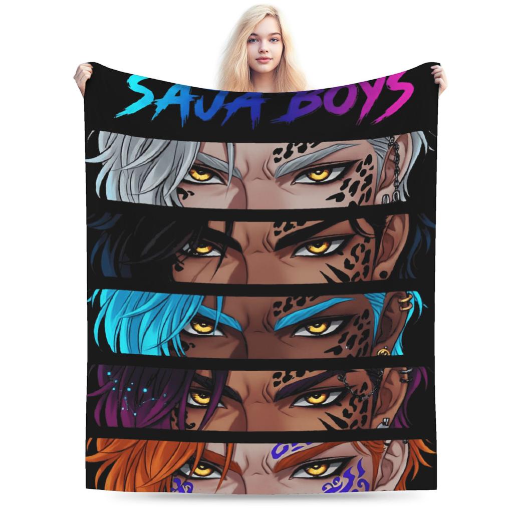 Saja Boyband Kpop Dämonenjäger Decke Weich Warm Neuheit Plüsch Überwurfdecke Für Kinder Draußen Flanell Bettdecke Bettbezug