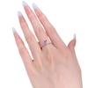Luoxi Temple 925 Sterling Silver Purple Teardrop Minimalist Ring - 4x6mm Pear-Shaped Diamond