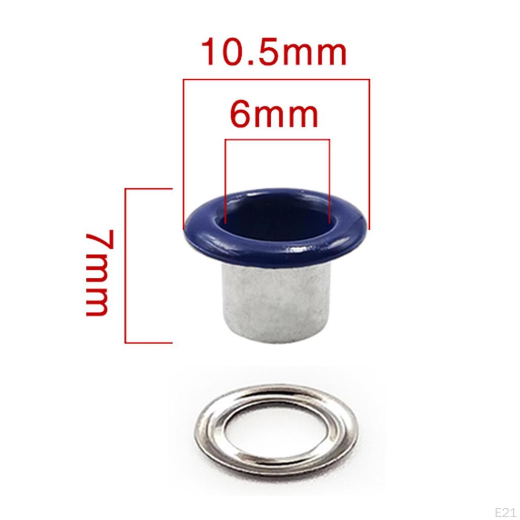 100 Pieces Hole Metal Eyelets Grommets Round Shape 6mm Accessories Tiny Grommet for Scrapbooking