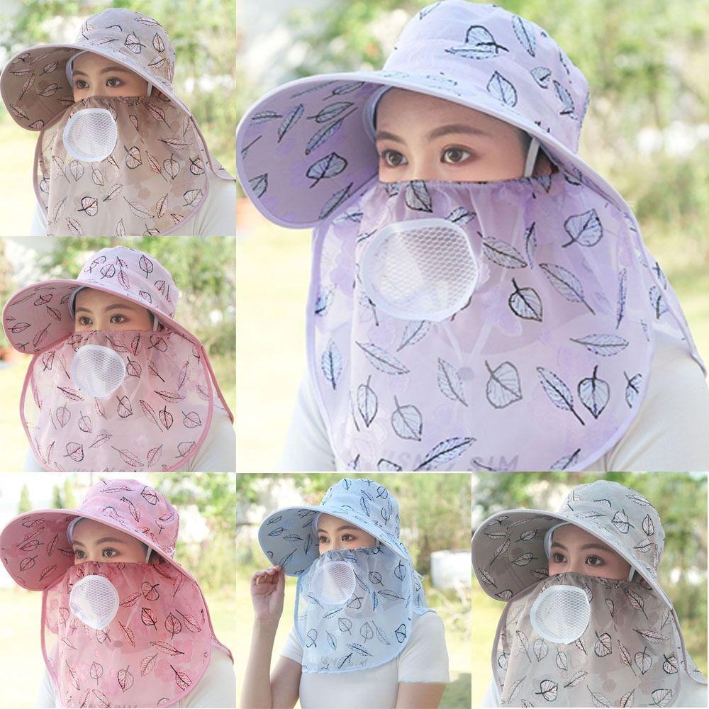 Sunscreen Bucket Hat Wide Brim Ponytail Hats New Tea Picking Cap  Outdoor