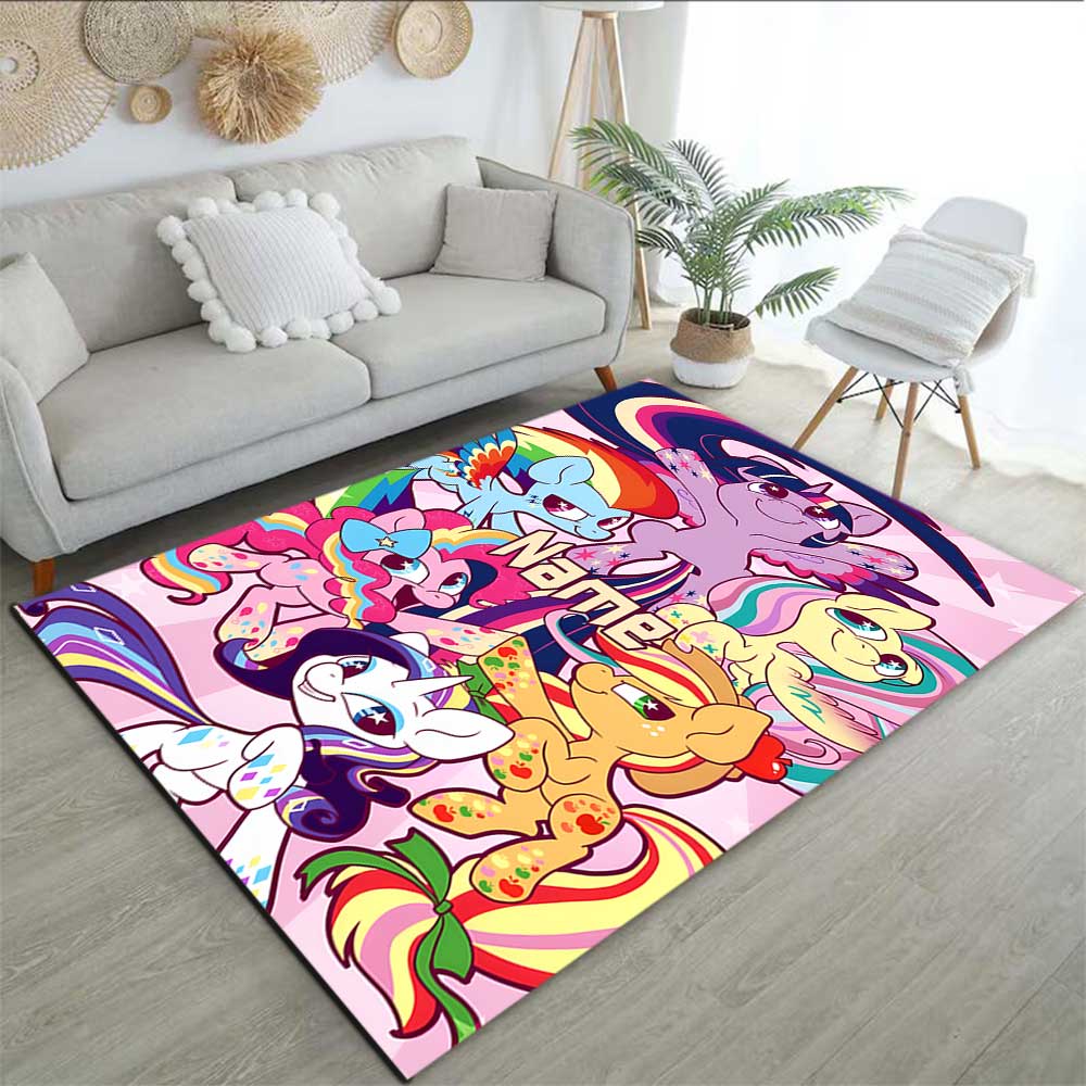 Little Pony (11) Customize your name rug, office chair cushion, home bedroom living room gift.