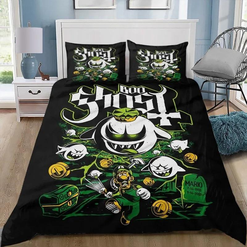 B-Boo Ghost Duvet Cover Pillowcase 3D Print King B-Boo Bedding Set Bedroom Bed Twin Full Queen Size for Kids Children Room gift