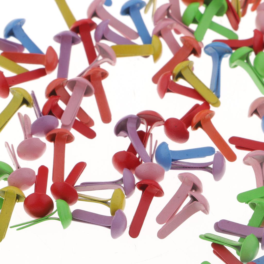 200 Pieces Mini Round Fasteners Metal Brads Paper Fasteners Scrapbooking Embellishment
