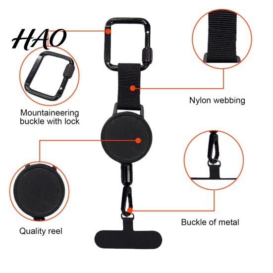 Phone Safety Accessory Retractable Tether Anti-Theft Lanyard with Belt Clip Theft Outdoor Adventure Holder Drop Protection Keychain for Travel Hiking