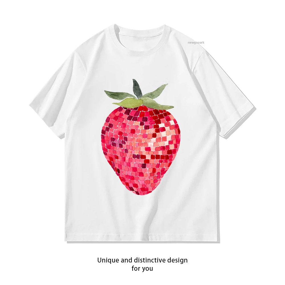 

Disco Ball Strawberry tshirt Women Unisex Casual cotton printed t shirts Adult streetwear camisetas tops tee Shortsleev 4XL