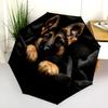 Dog on Black Background  pattern, automatic folding umbrella, portable and foldable design, 8 ribs, a Christmas or birthday gift.