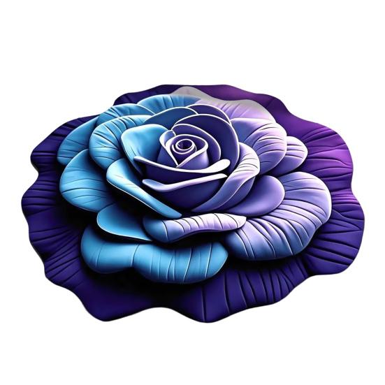 Diatomaceous Earth Bath Mat 3D Peony Pattern Quick Dry Floor Mat