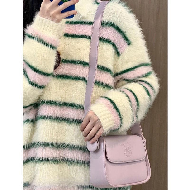 Bag female Luo small black women s bag girls niche purple saddle bag gift cute messenger bag фиолетовый