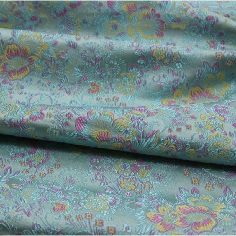 Wide 75cm Chinese Style Jacquard Brocade Spun Fabric Decorative Handcrafted Silk Antique Fabric DIY Cheongsam and Mongolian Robe