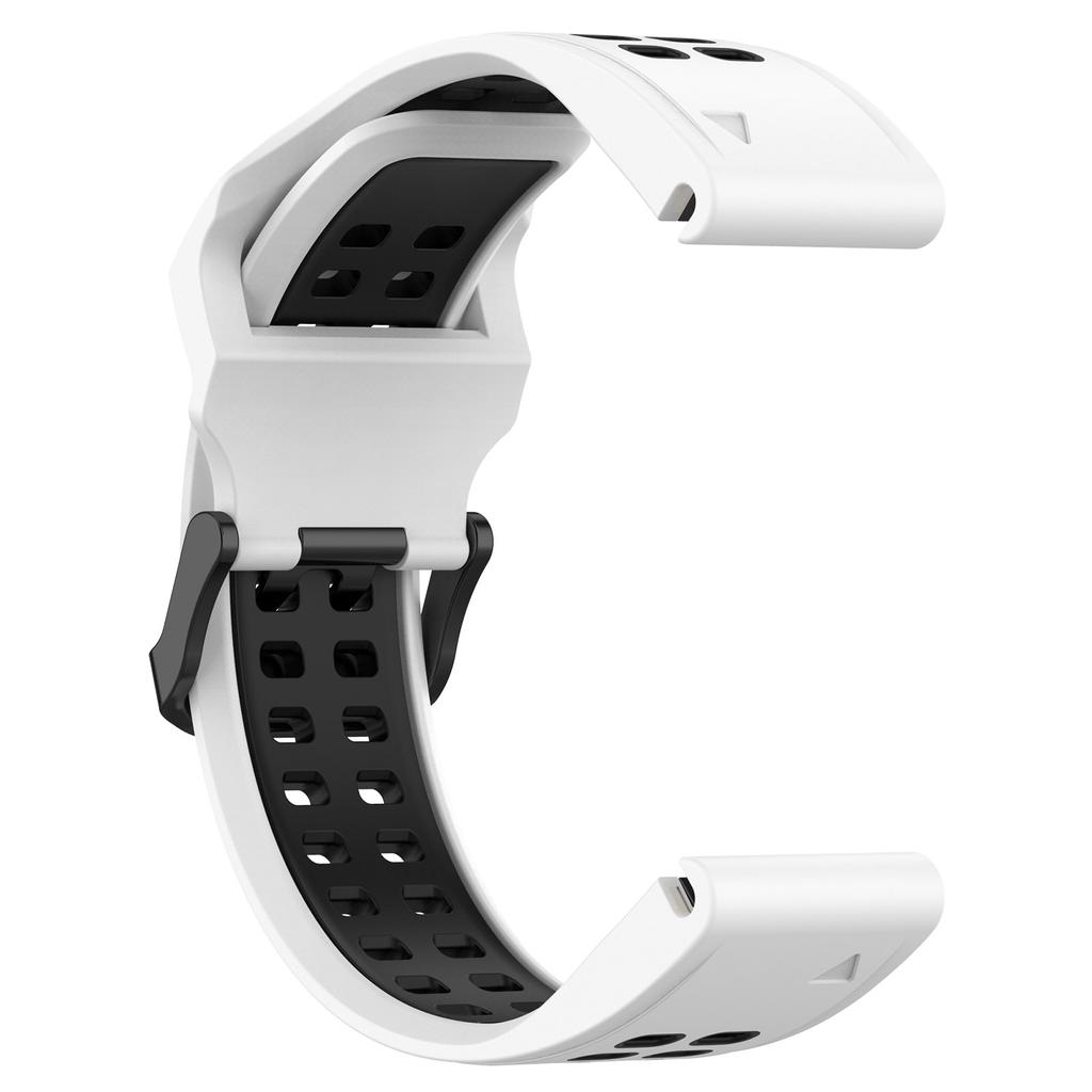 For Garmin Descent G1/COROS VERTIX Watch Band 22mm Dual-Color Watch Strap Silicone Watchband with Dual-Hole Buckle