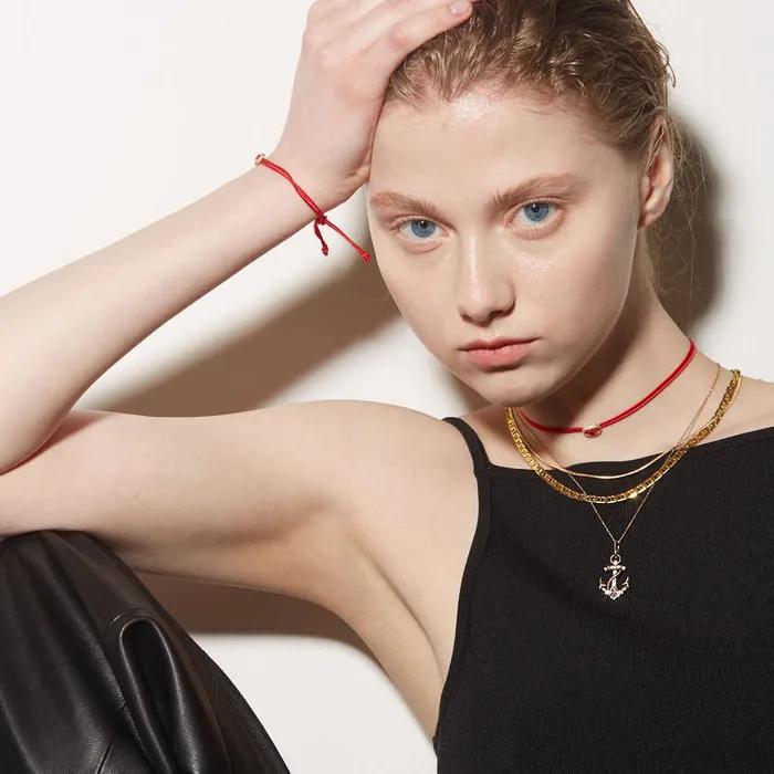 Pave Setting Silky Bracelet (Red)