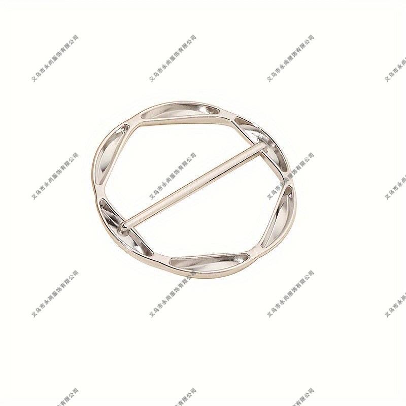 Women's Trench Coat Metal Round Spiral Ladder Belt Buckle - Decorative Button Accessory