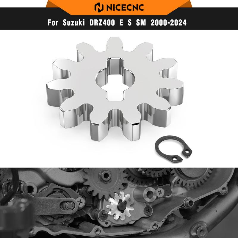 NICECNC Motorcycle Engine Oil Pump Gear Stainless Steel For Suzuki DRZ400 DRZ400S DRZ400E DRZ400SM DR-Z 400 E S SM 2000-2024