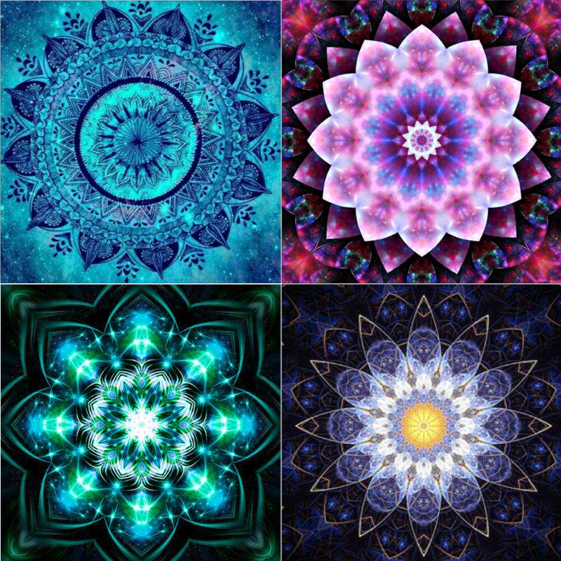 

4 Pack 5D DIY Full Diamond Flower Embroidery Paintings Decorating Cabinet Table