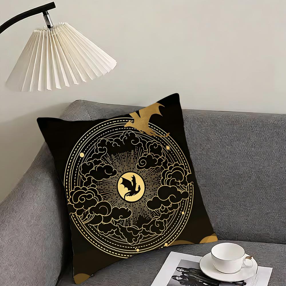 F-Fourth W-Wing Dragon Cushion Cover Reversible Plush Pillow Cover – For car, sofa, bedroom, perfect as a gift.