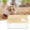 Yousheng Hamster Sandbox Transparent Visible Large Space Smooth Edge Burr Free Lid Design Take Bath Wood Hamster Shower Bathtub Sandbox Cage