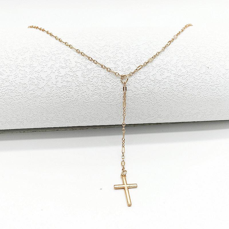 Fashion Personality Retro Lip Chain Versatile Exquisite Women, Simple Cross Pendant Necklace