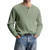 Men's Casual Knit Button-Up Long-Sleeve Shirt