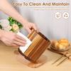 360° Rotating Utensil Holder Wooden Large Capacity Kitchenware Storage Rack Non slip Countertop Organizer Kitchen Accessories