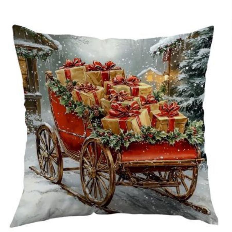 Nowe poszewki świąteczne do salonu, drukowane dekoracyjne poszewki na poduszki, skandynawskie poszewki świąteczne