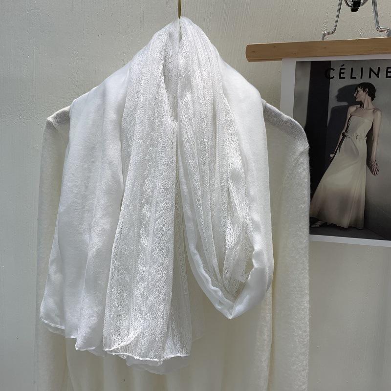 

Vreovor Нежный кружевной льняной тонкий шарф Модная женская накидка Ранняя весна и лето Зарубежный стиль Подарок 100-200cm