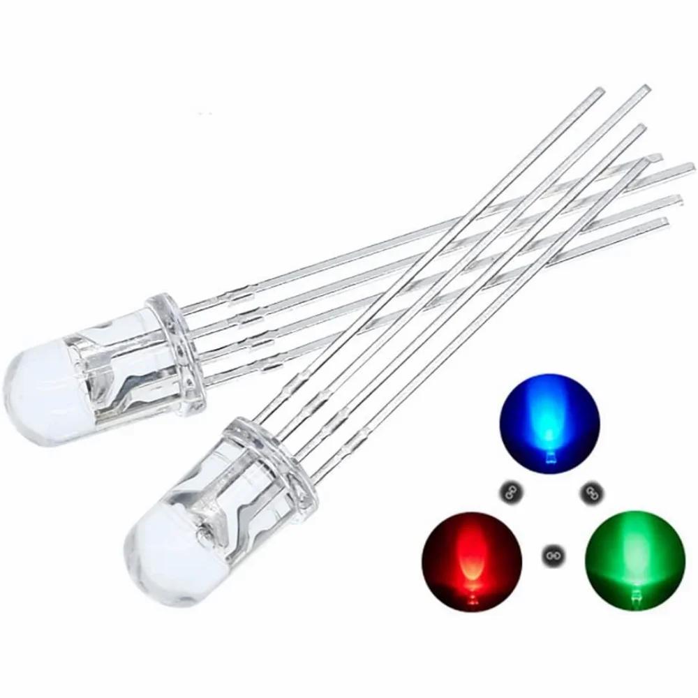 10 bucăți 10 mm RGB LED catod comun/anod comun 4 pini diode tricolore emițătoare indicator luminos becuri, pentru Arduino