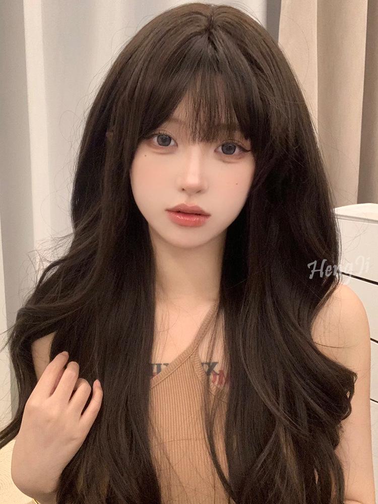 Long Curly Wig with Air Bangs - Realistic Lolita Style