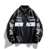 Herren Neue Ankunft PU-Leder Bestickte Motorradjacke Oberbekleidung